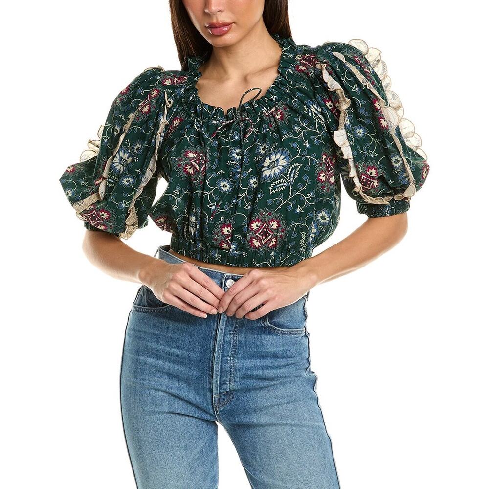 SEA New York Robina Puff Sleeve Cotton Top NWT
